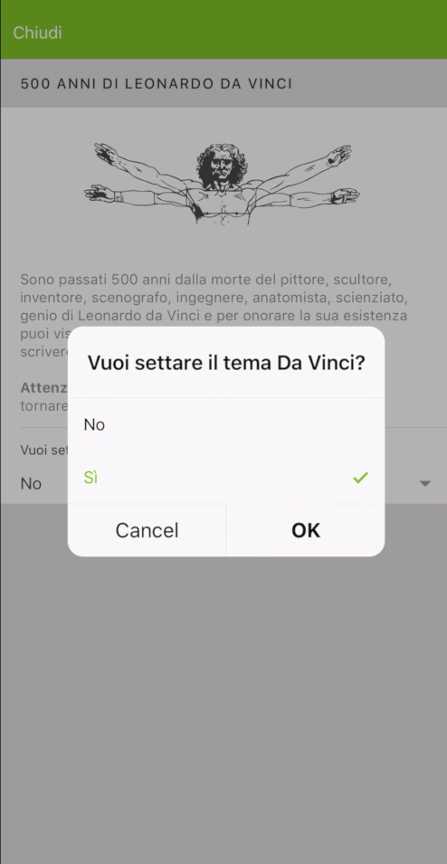 Vuoi settare il tema Da Vinci